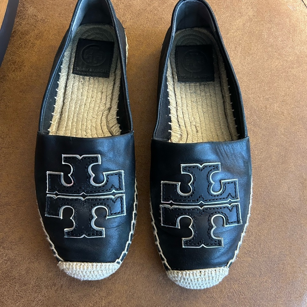 Tory Burch Black Espadrille Flats
